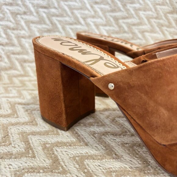 Sam Edelman Jayne Suede Crisscross Heeled Sandals - Picture 2 of 10